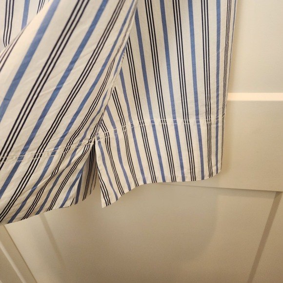 J. Crew Thomas Mason Striped Boatneck Maxi Dress 10 Blue White Coastal Luxury - Picture 8 of 16